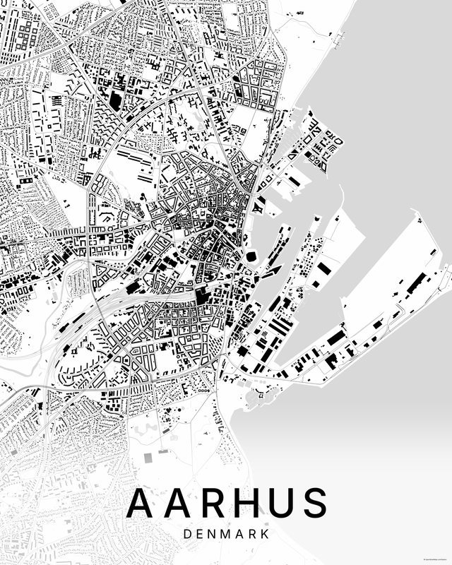 Aarhus map print, Bright colorway