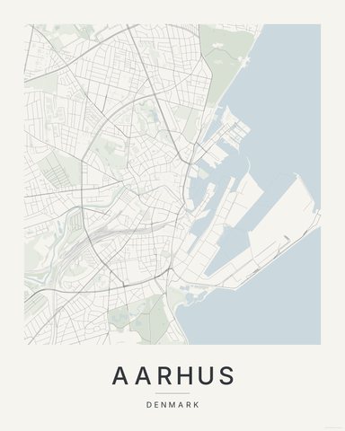 Aarhus map print, first colorway