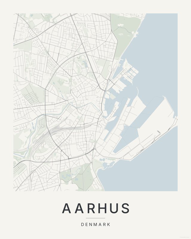 Aarhus map print, Paper colorway