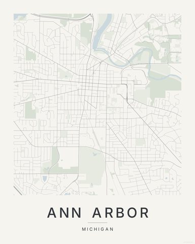 Ann Arbor map print, first colorway