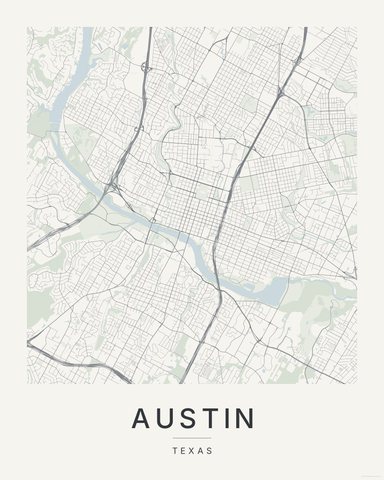 Austin map print, first colorway