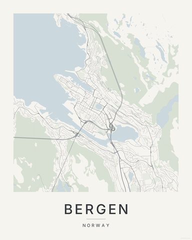 Bergen map print, first colorway