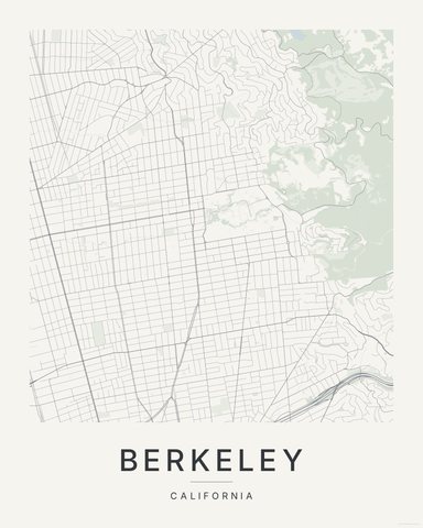 Berkeley map print, first colorway