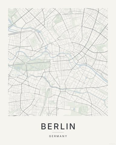 Berlin map print, first colorway