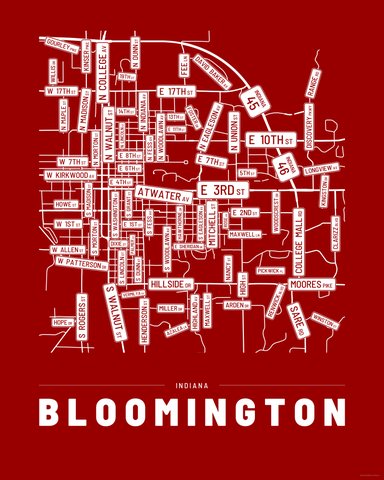 Bloomington street map print, first colorway