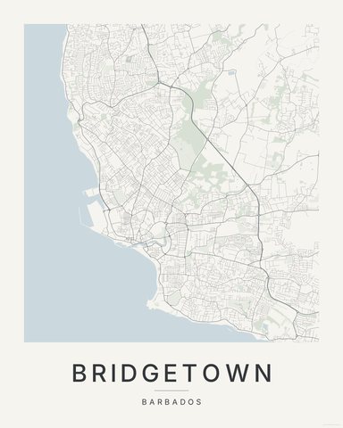 Bridgetown map print, first colorway
