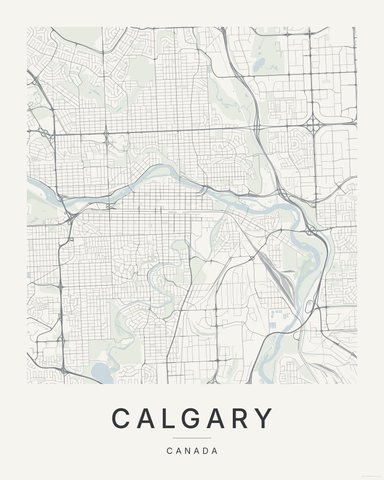 Calgary map print, first colorway
