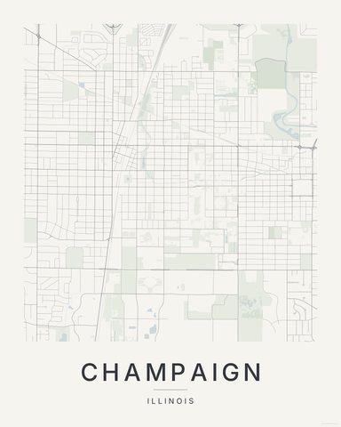 Champaign map print, first colorway