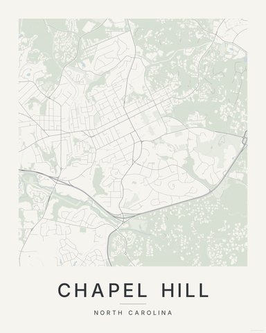 Chapel Hill map print, first colorway