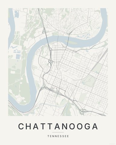 Chattanooga map print, first colorway