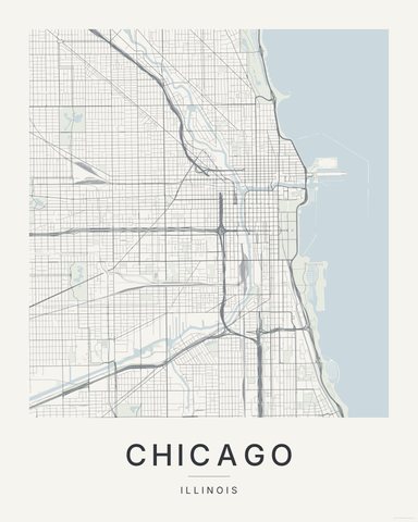 Chicago map print, first colorway