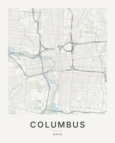 Columbus map print, first colorway