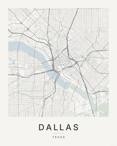 Dallas map print, first colorway