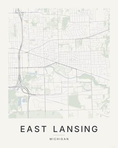 East Lansing map print, first colorway