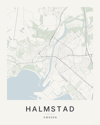 Halmstad map print, first colorway