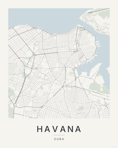 Havana map print, first colorway
