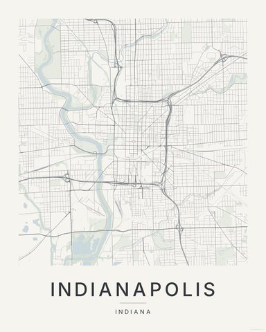 Indianapolis map print, first colorway