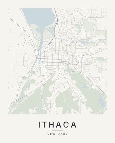 Ithaca map print, first colorway