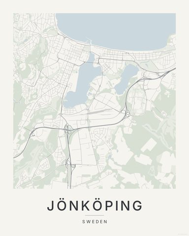Jönköping map print, first colorway