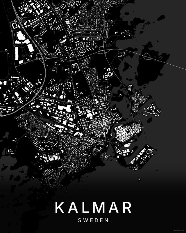 Kalmar map print, Dark colorway