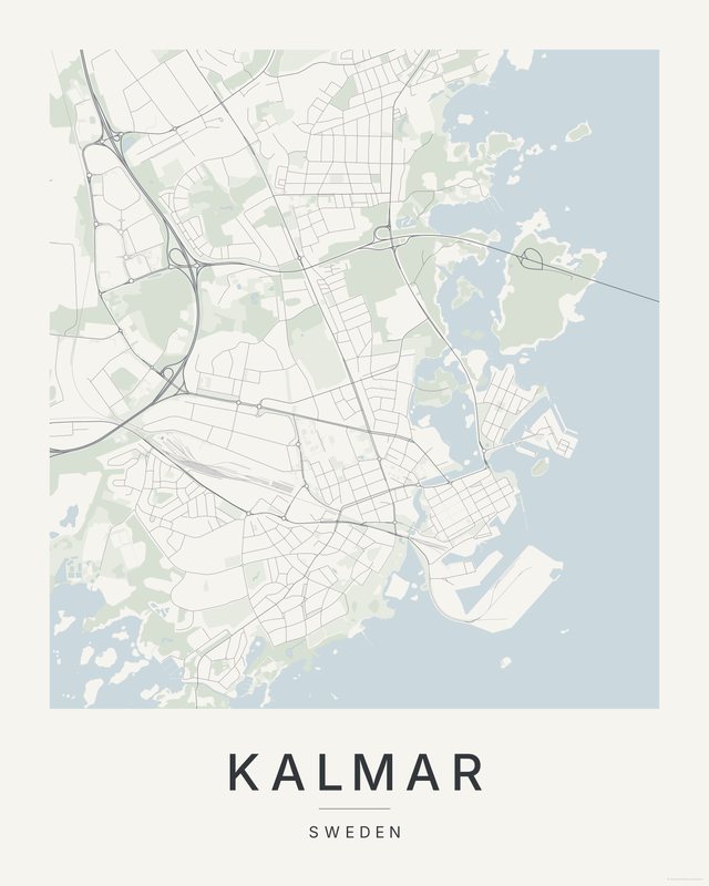 Kalmar map print, Paper colorway