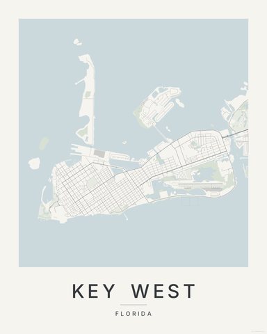 Key West map print, first colorway