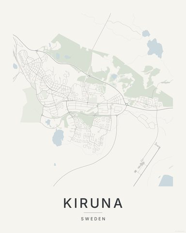 Kiruna map print, first colorway