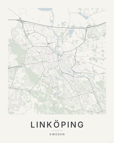 Linköping map print, first colorway