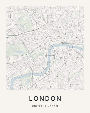 London map print, first colorway