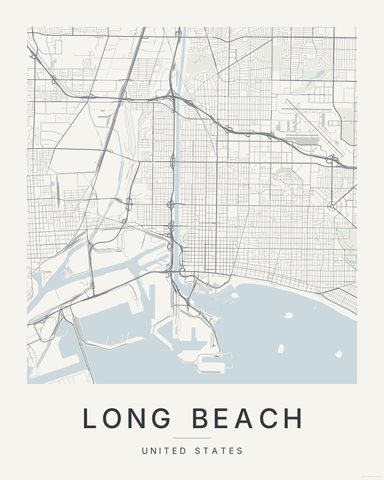 Long Beach map print, first colorway