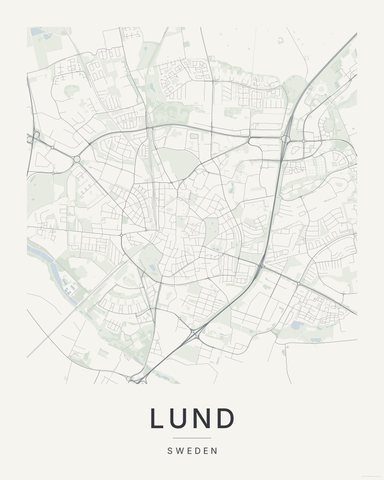 Lund map print, first colorway