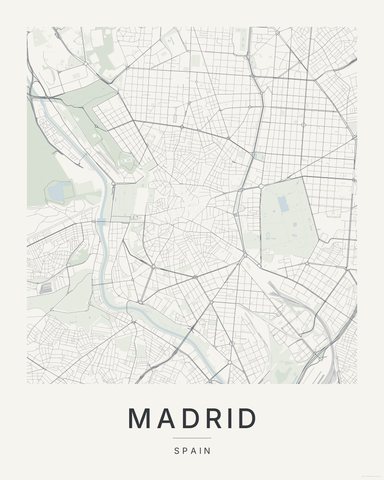 Madrid map print, first colorway