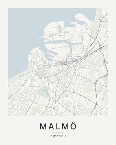 Malmö map print, first colorway