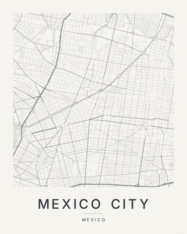 Mexico City map print, first colorway