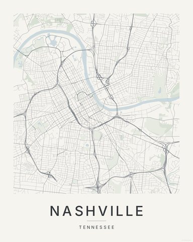 Nashville map print, first colorway