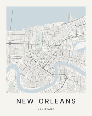 New Orleans map print, first colorway