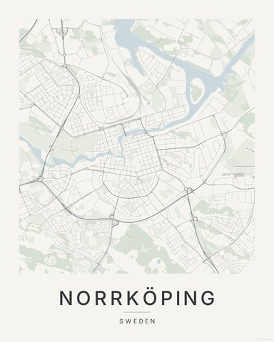Norrköping map print, first colorway