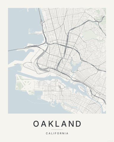 Oakland map print, first colorway
