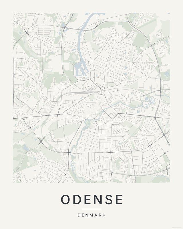 Odense map print, Paper colorway