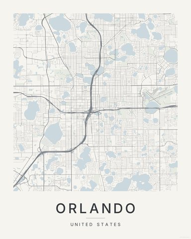 Orlando map print, first colorway