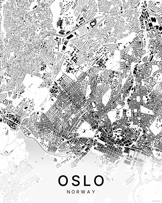 Oslo map print, Bright colorway