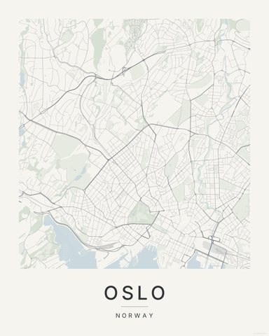 Oslo map print, first colorway