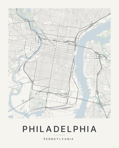 Philadelphia map print, first colorway
