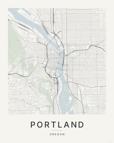 Portland map print, first colorway