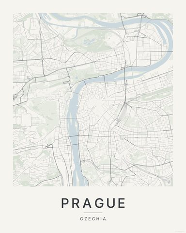 Prague map print, first colorway