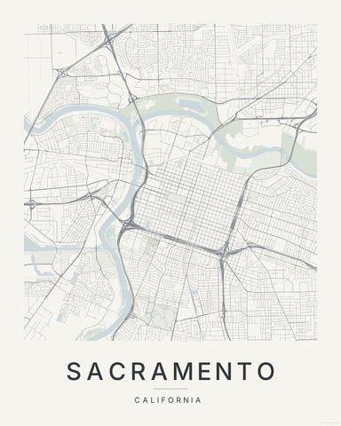 Sacramento map print, first colorway