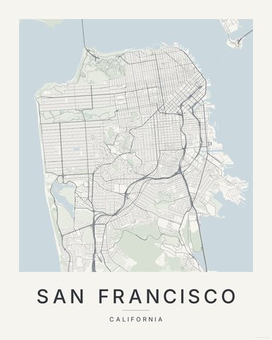 San Francisco map print, first colorway