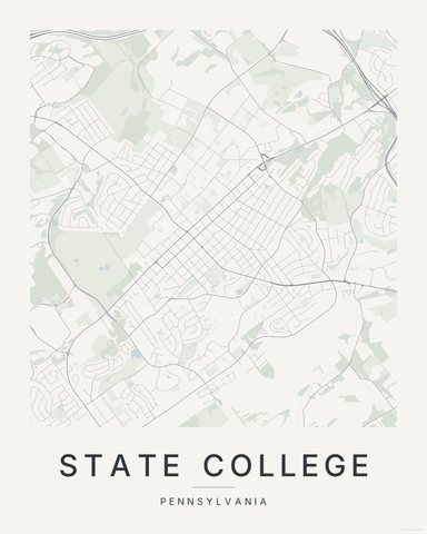 State College map print, first colorway