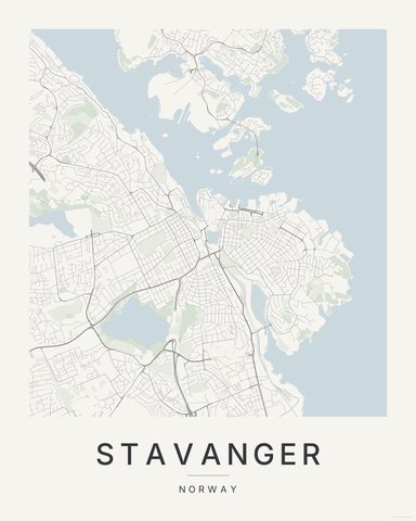 Stavanger map print, first colorway