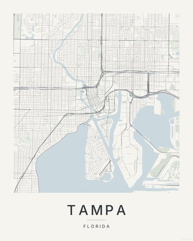 Tampa map print, first colorway